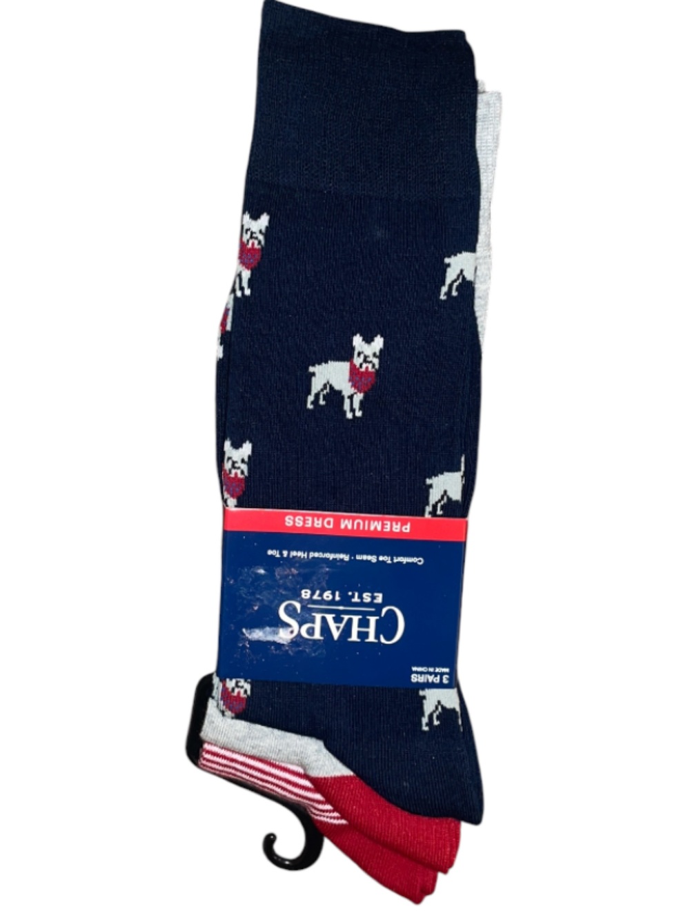 Chaps polo Ralph Lauren Men's patterned premium dress socks - 3 Pack